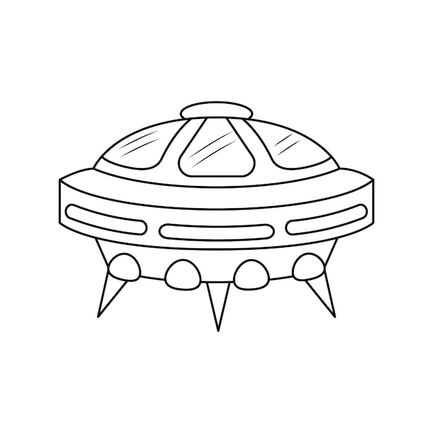 Premium vector vector linear ufo icon on white background isolated outline spaceship for coloring page