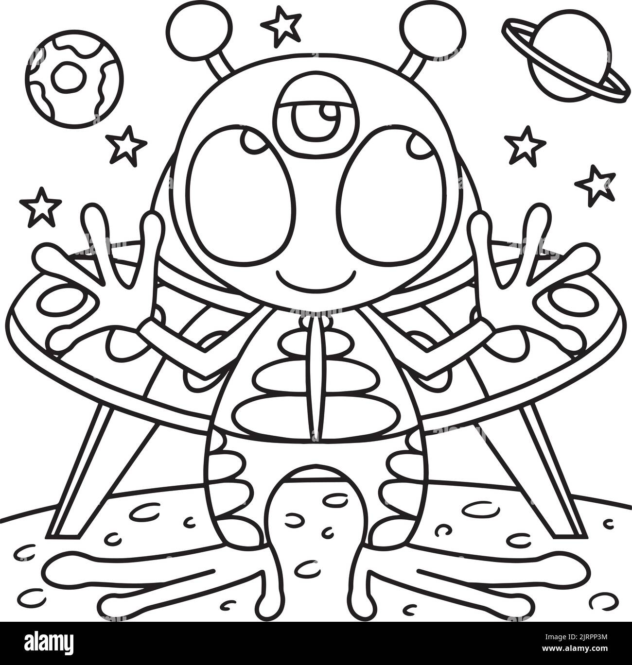 Ufo line drawing cut out stock images pictures