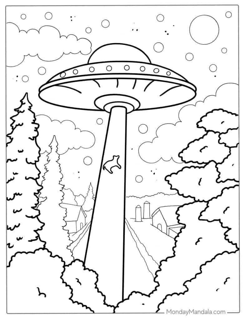 Alien coloring pages free pdf printables