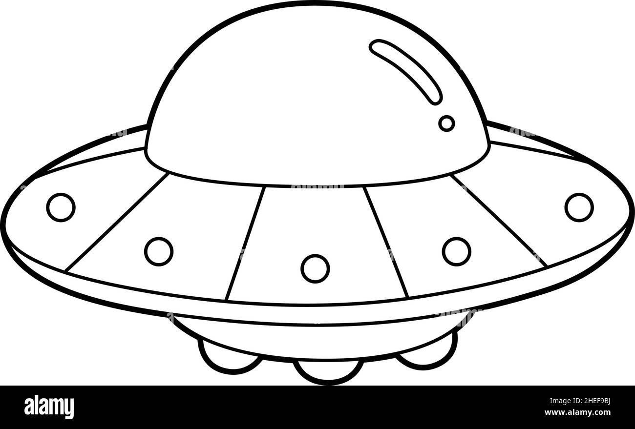 Ufo coloring page isolated for kids stock vector image art