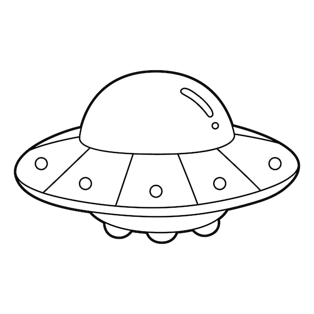 Premium vector ufo coloring page isolated for kids