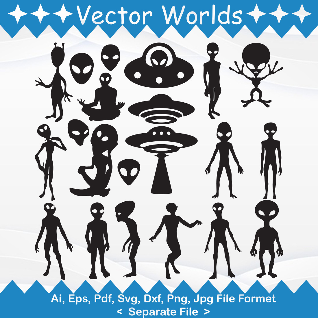 Alien svg aliens svg ufo svg sci fi space svg ai pdf eps svg dxf png