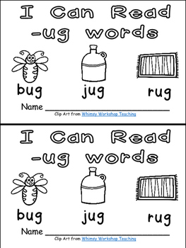 Ug word family emergent reader kindergarten with pocket chart cards more word families emergent readers kindergarten pocket chart cards