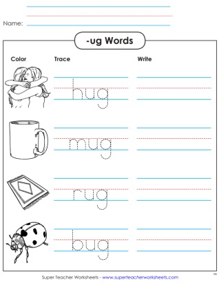 Printable word family worksheets