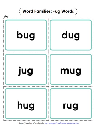 Printable word family worksheets