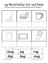 Ug word family printables worksheets