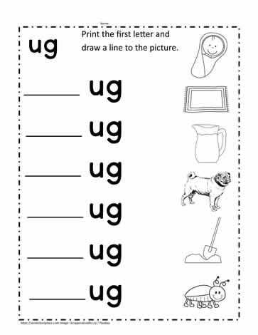 Print ug words worksheets