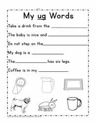 Ug word family printables worksheets