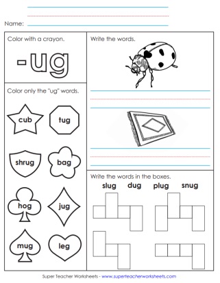 Printable word family worksheets