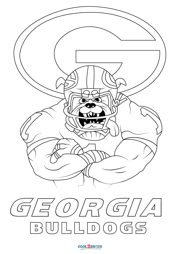 Free printable georgia bulldogs football coloring pages for kids