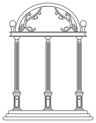 Uga arch coloring page free printable coloring pages