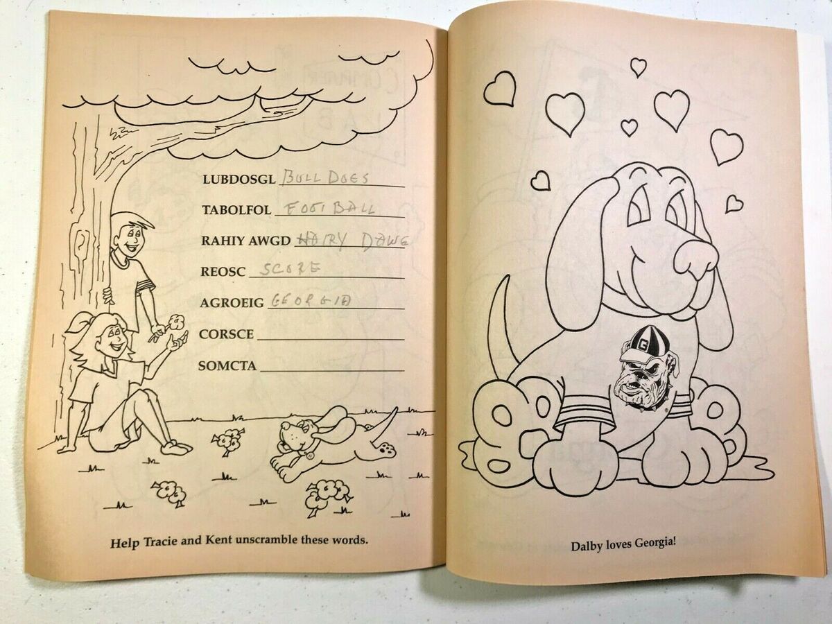 Color me georgia official uga coloring book w hairy dawg ga bulldog kids