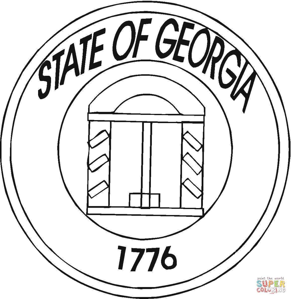 State of georgia coloring page free printable coloring pages