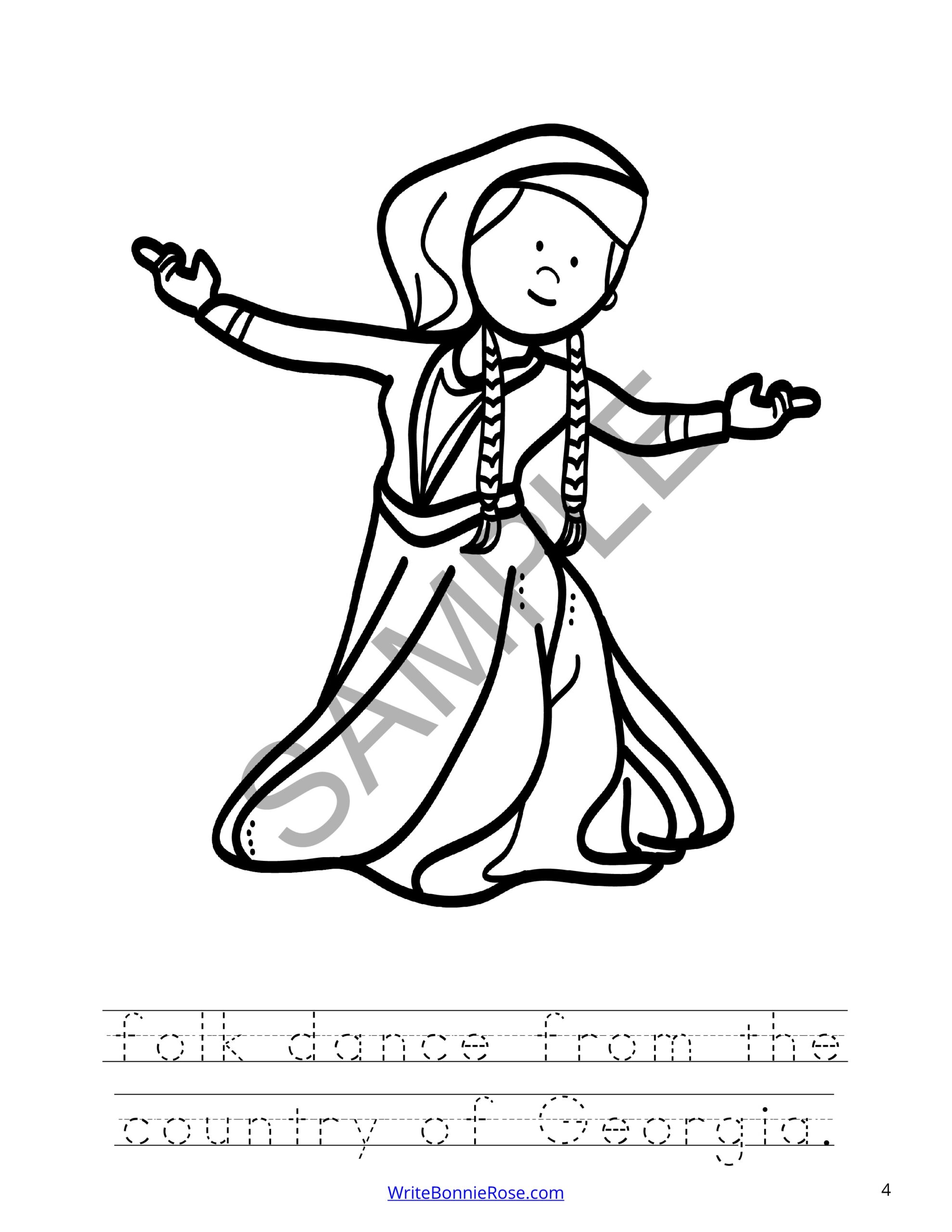 Dances from around the world coloring book