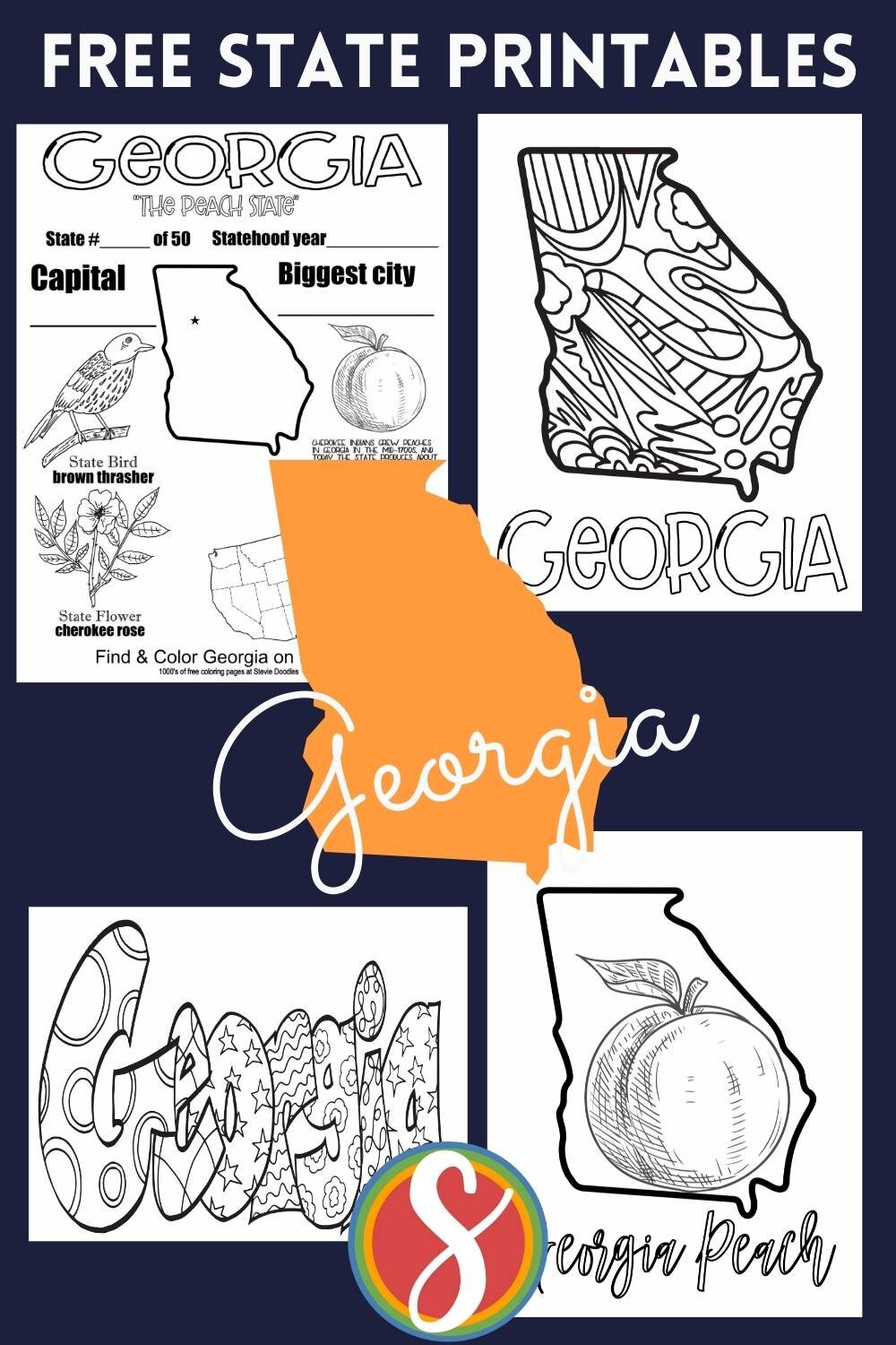 Free georgia coloring pages â stevie doodles