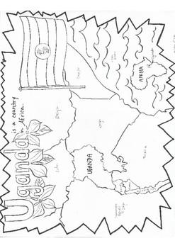 Uganda map coloring sheet by art with mrs olson tpt