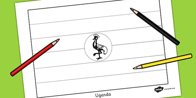 Uganda flag louring sheet teacher made