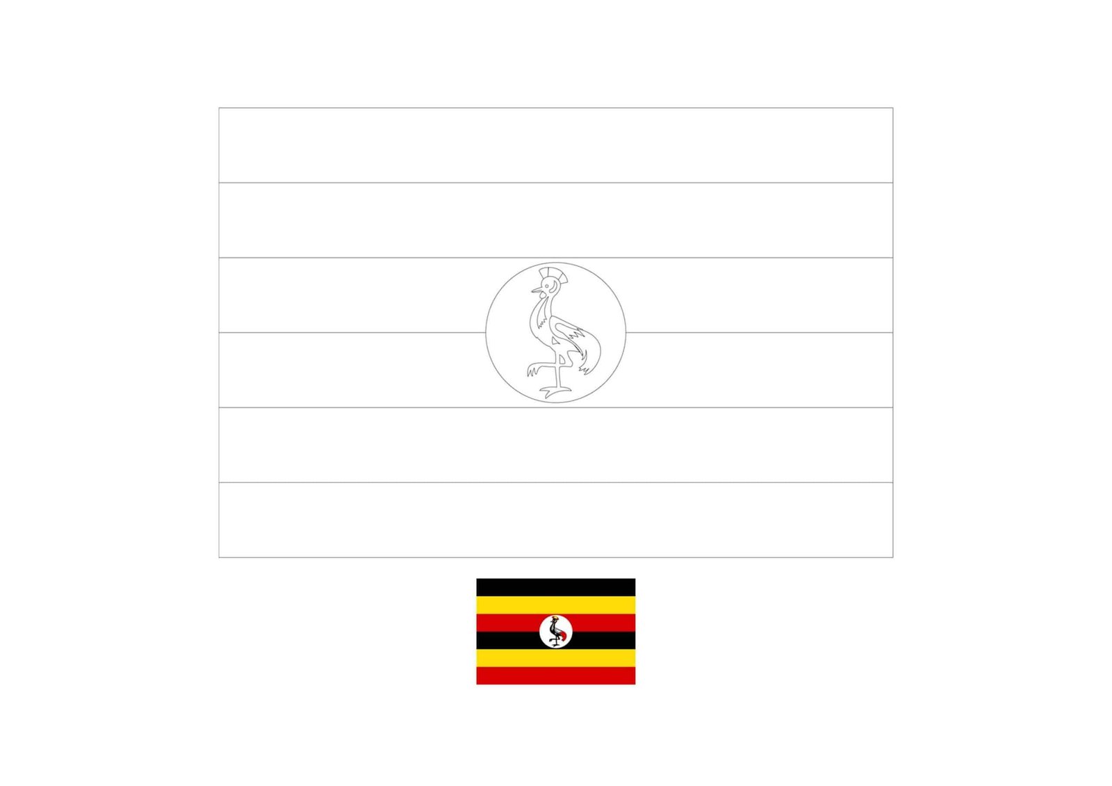 Flag of uganda coloring page