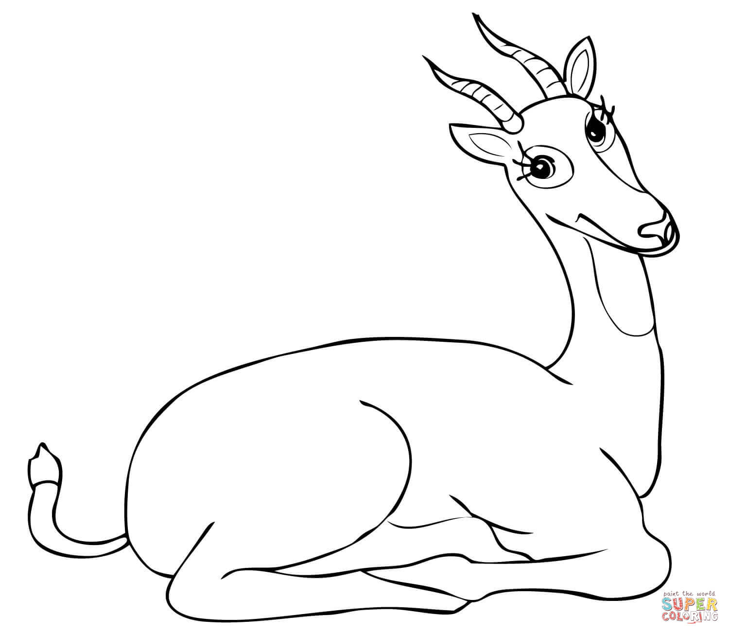 Funny uganda kob antelope coloring page free printable coloring pages