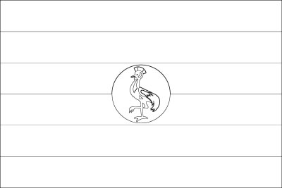 Coloring page for the flag of uganda