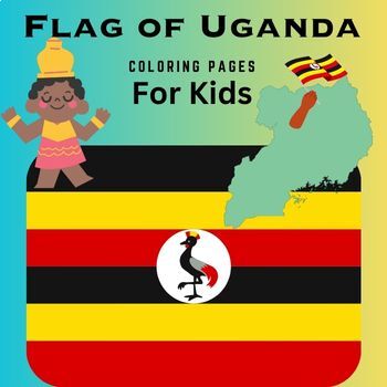 Flag of uganda printable worksheets coloring pages for kids tpt