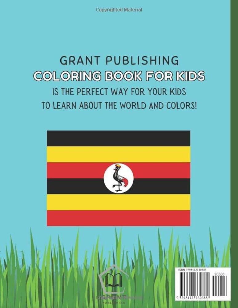 Uganda coloring book for kids with interesting facts by publishing grant