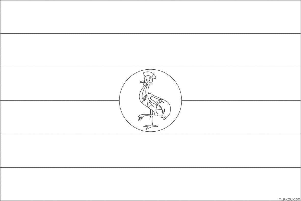 Uganda flag coloring page