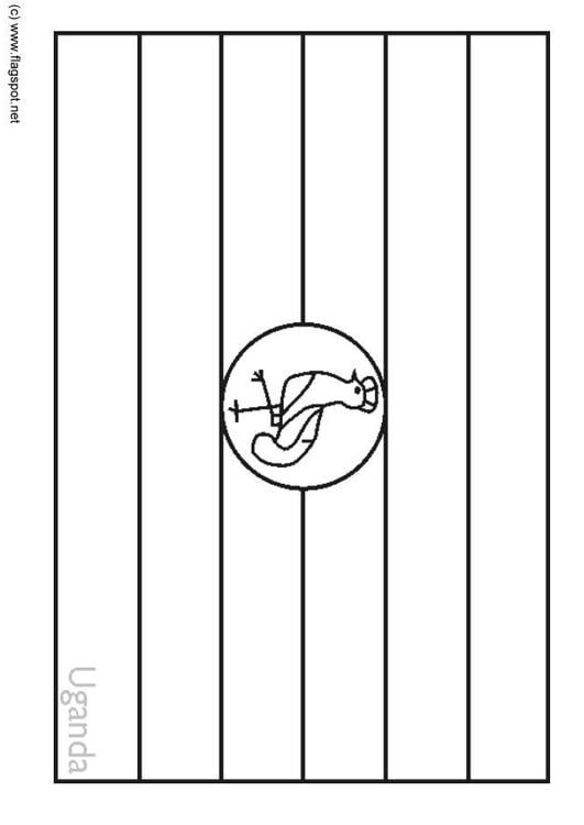 Coloring page flag uganda