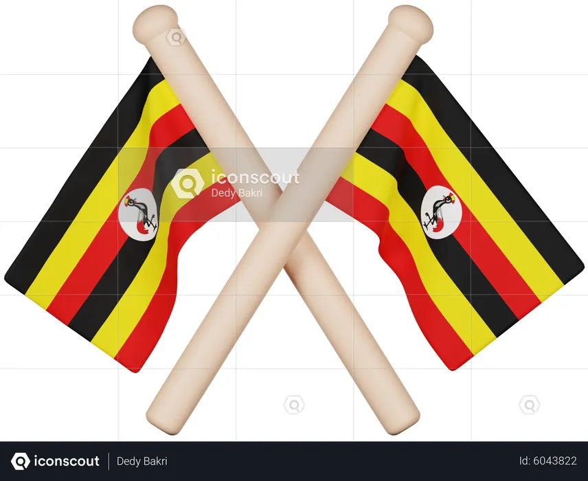 Uganda flag flag d icon download in png obj or blend format