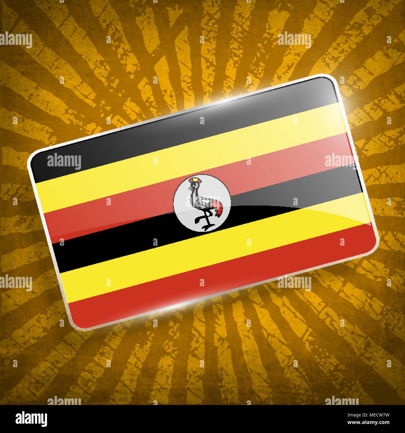 Flag of uganda with old texture vector illustration stock vector image art