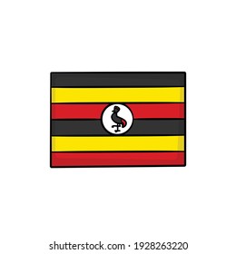 Uganda flag drawing style isolated vector stock vector royalty free