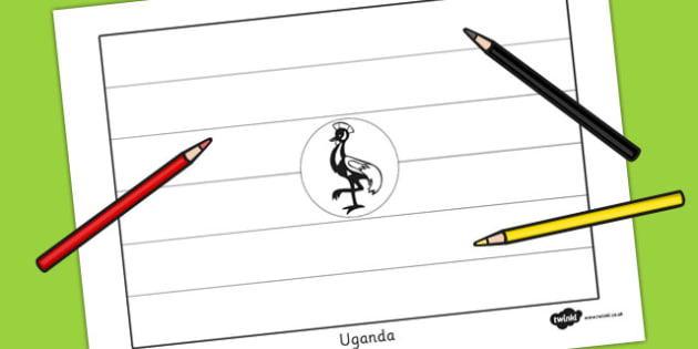 Uganda flag louring sheet teacher made