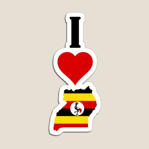 I love uganda vertical i heart ugandan national flag map magnet for sale by sportsstars in national flag uganda ugandan