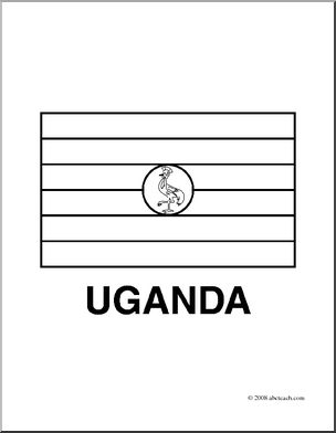 Clip art flags uganda coloring page i