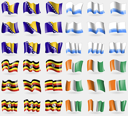 Country outline with the flag of uganda divisions shape language photo background and picture for free download