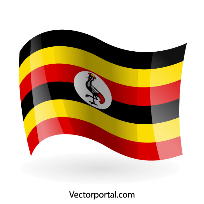 Waving flag of ugandaai royalty free stock svg vector and clip art