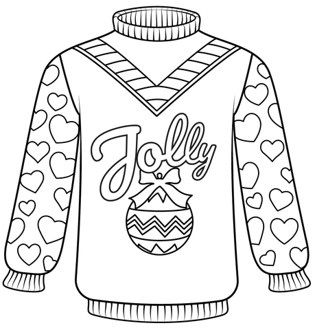 Christmas sweater coloring page free printable coloring pages