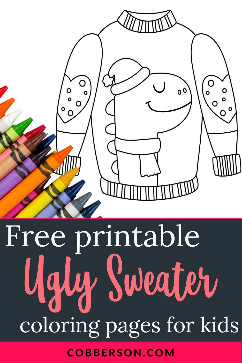 Free printable ugly christmas sweater coloring pages