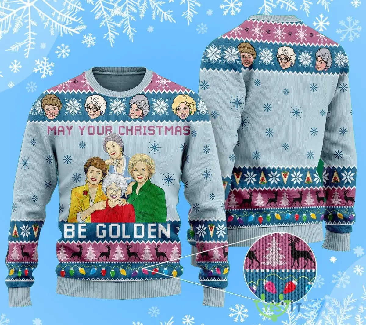 Golden girls ugly christmas sweater may your christmas knitted sweater