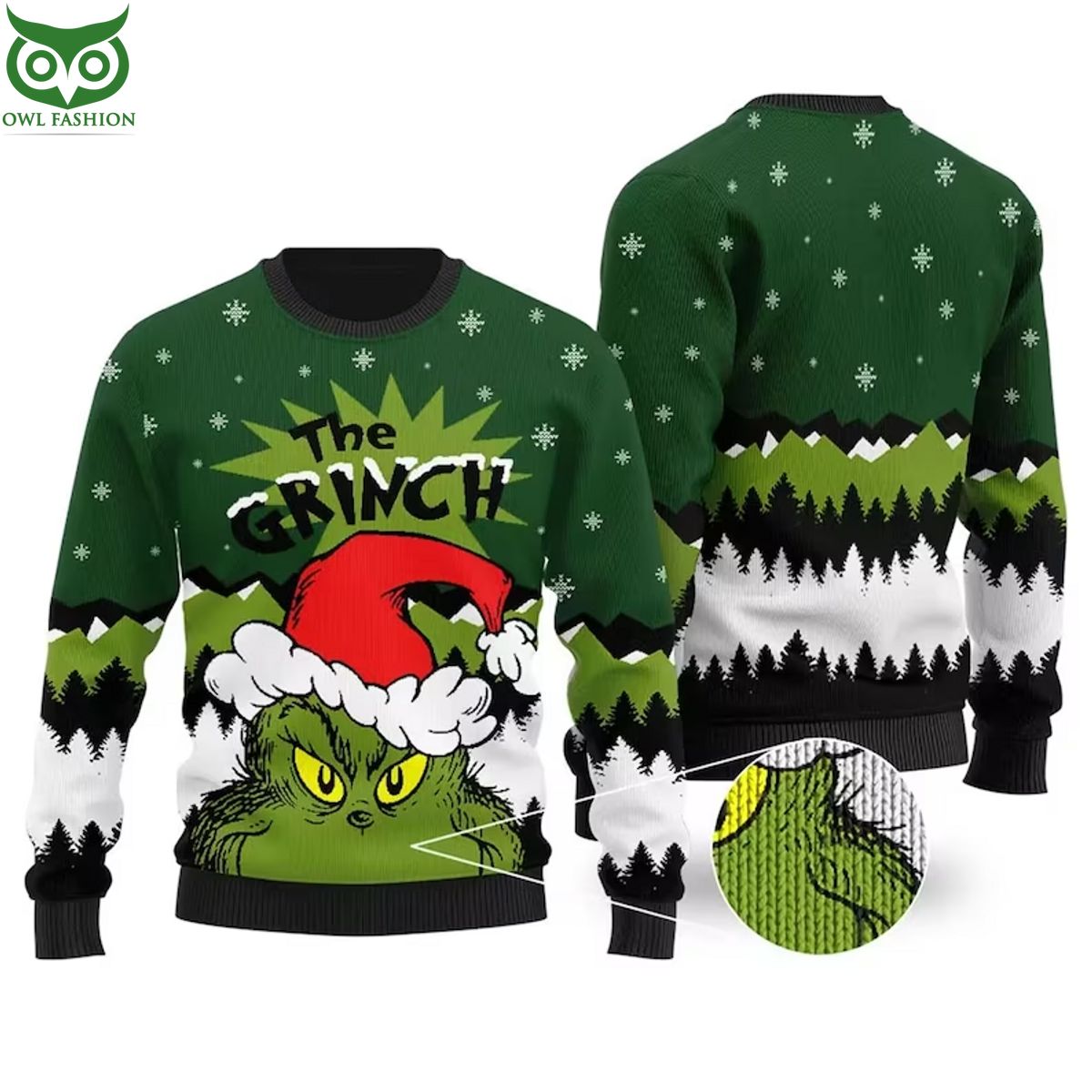 The grinch with christmas hat d ugly sweater