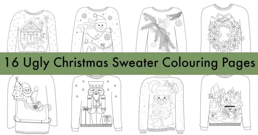 Ugly christmas sweater coloring pages â indie crafts