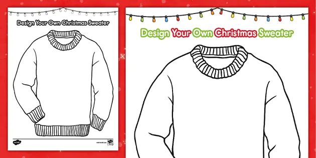 Design your own christmas sweater activity printable