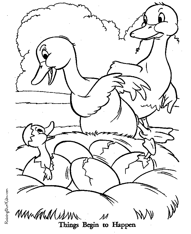 Free ugly duckling coloring page