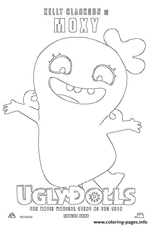 Kelly clarkson is moxy uglydolls coloring page printable coloring pages ugly doll birthday party ugly dolls