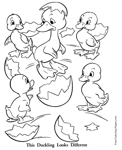 The ugly duckling story coloring pages