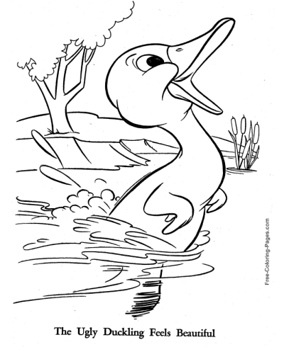 The ugly duckling story coloring pages