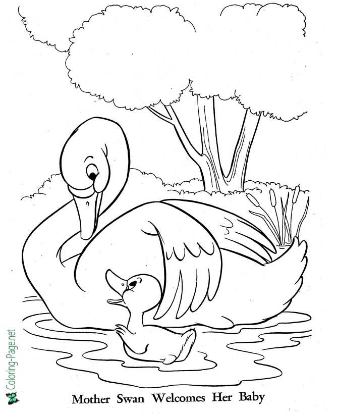 The ugly duckling coloring pages