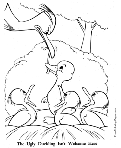 The ugly duckling story coloring pages