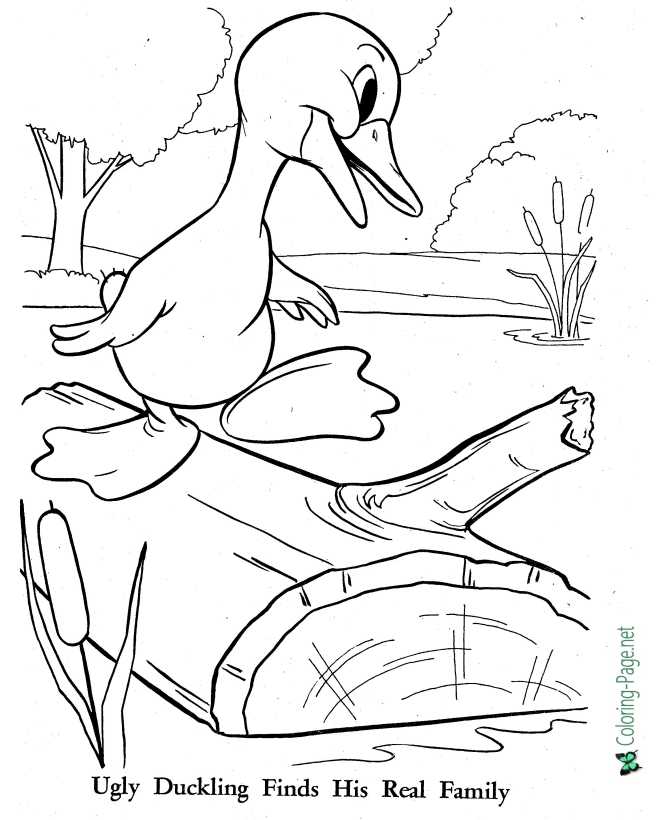 The ugly duckling coloring pages