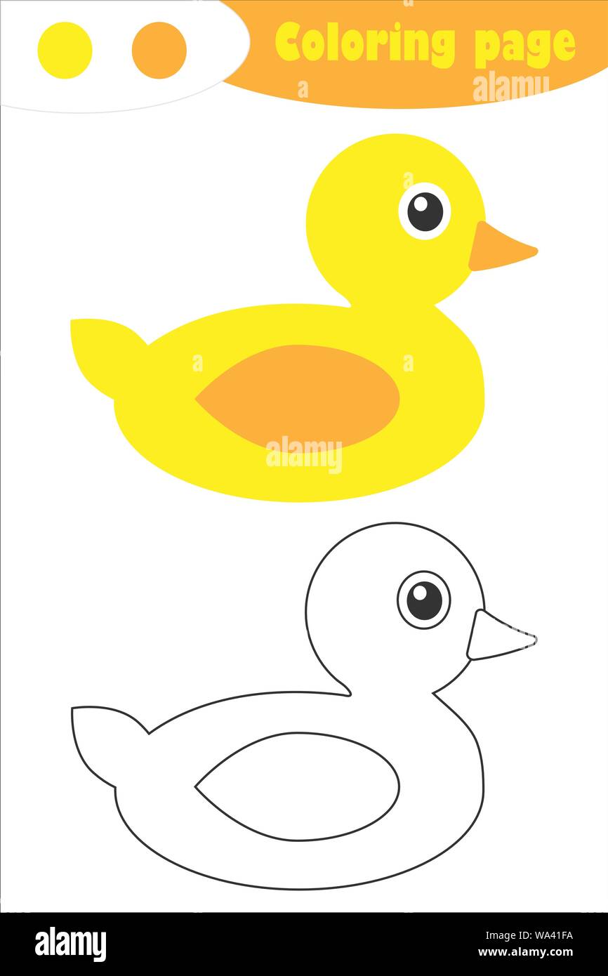 Duck in cartoon style coloring page spring education paper game for the development of children kids preschool activity printable worksheet stock vector image art